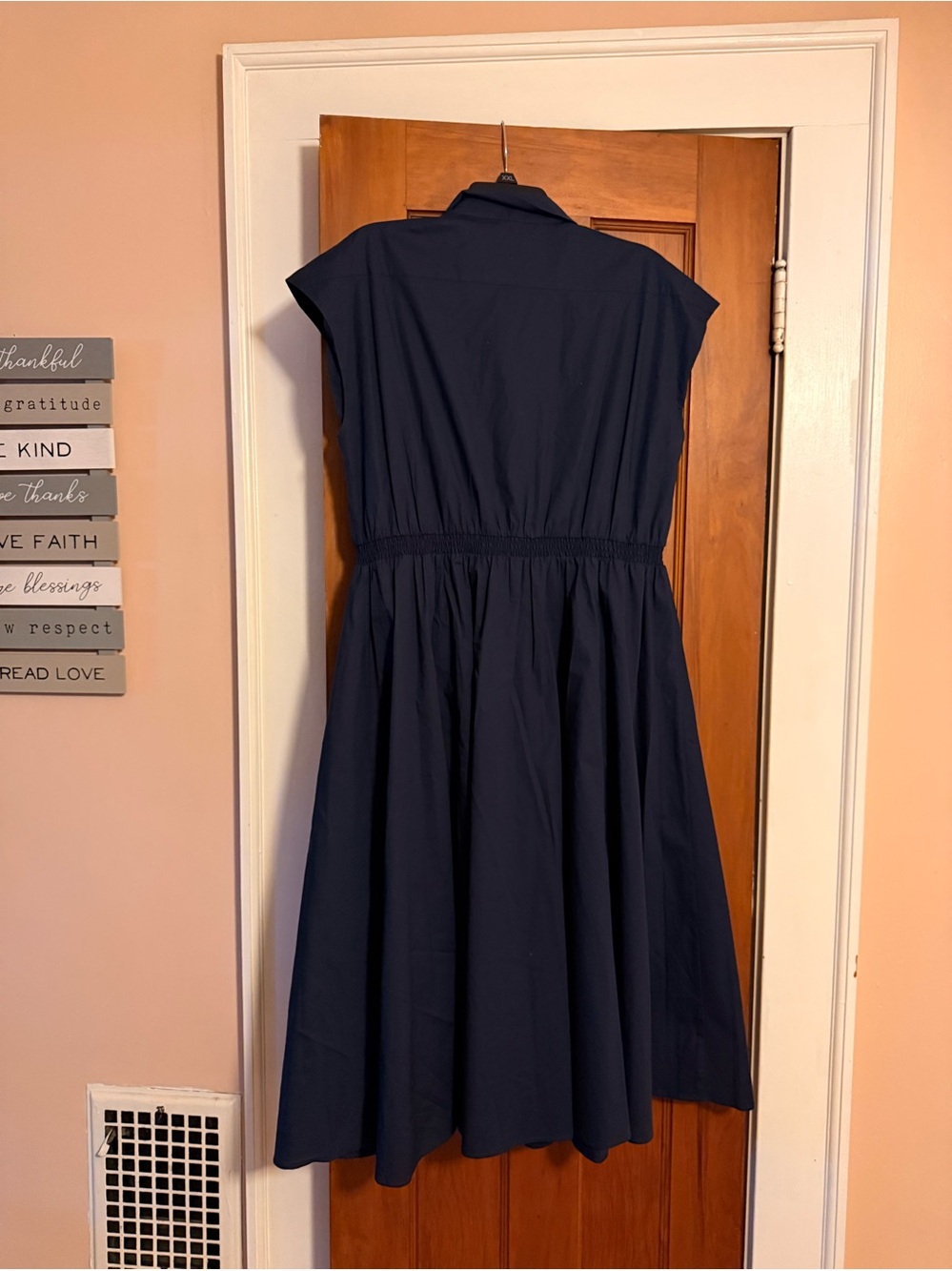 Michael Kors Navy Dress with Gold Zipper Details - Picture 4 of 9